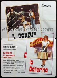 3v173 MOVIE MOVIE Italian 2panel '79 completely different art of boxer in ring & would-be showgirl!