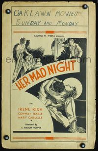 3v060 HER MAD NIGHT WC '32 sexy Mary Carlisle's mom Irene Rich takes the blame for false murder!