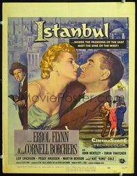 3v068 ISTANBUL WC '57 Errol Flynn & Cornell Borchers in Turkey, the city of a thousand secrets!