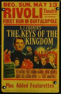3v071 KEYS OF THE KINGDOM WC '44 religious Gregory Peck, Vincent Price, Thomas Mitchell, McDowall!