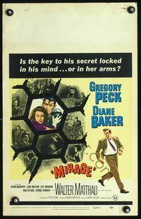 3v085 MIRAGE WC '65 is the key to Gregory Peck's secret in his mind, or in Diane Baker's arms?