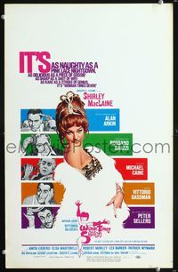 3v129 WOMAN TIMES SEVEN WC '67 sexy Shirley MacLaine is as naughty as a pink lace nightgown!