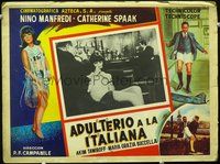 3w201 ADULTERY ITALIAN STYLE Mexican movie lobby card '66 art & image of super sexy Catherine Spaak!