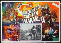 3w203 ADVENTURES OF CAPTAIN MARVEL Mexican movie lobby card R60s really cool sci-fi adventure art!