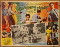 3w244 BEAT GENERATION Mexican movie lobby card '59 sexy barely-dressed Mamie Van Doren, beatniks!