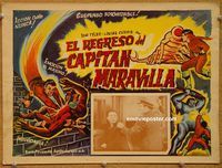 3w202 ADVENTURES OF CAPTAIN MARVEL Mexican movie lobby card R53 serial Tom Tyler