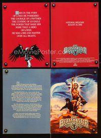3w140 BEASTMASTER promo brochure '82 fantasy art of barechested Marc Singer & sexy Tanya Roberts!