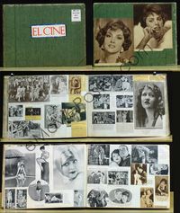 3w132 1920s ACTORS & ACTRESSES SCRAPBOOK hundreds of Spanish language newspaper ads & clippings!