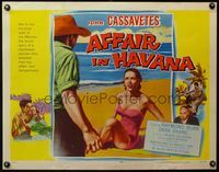 3x263 AFFAIR IN HAVANA revised 1/2sh '57 Cassavetes in Cuba, art of Sara Shane in swimsuit on beach!