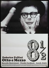 3x014 8 1/2 Japanese poster R2008 Federico Fellini classic, great close up of Marcello Mastroianni!
