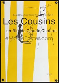 3x060 COUSINS Japanese movie poster R99 Claude Chabrol's Les Cousins, cool artwork!