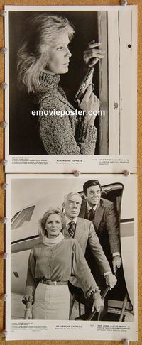 3y281 AVALANCHE EXPRESS 2 8x10s '79 great portrait of Linda Evans w/gun + Lee Marvin & Mike Connors!