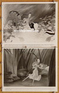 3y293 BAMBI 2 8x10 stills R80s Walt Disney cartoon deer classic, great images of forest animals!