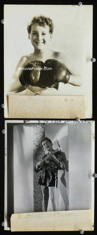 3y328 BOBBY BREEN 2 8x10 movie stills '30s great images of Breen w/boxing gloves, playing ukulele!