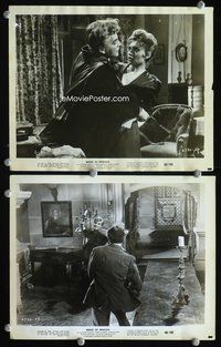 3y337 BRIDES OF DRACULA 2 8x10 stills '60 Hammer, David Peel attacks Yvonne Monlaur & Peter Cushing!