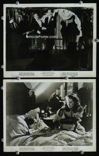 3y386 DEAD OF NIGHT 2 8x10 movie stills '45 cool image of Michael Redgrave doing ventriloquism!