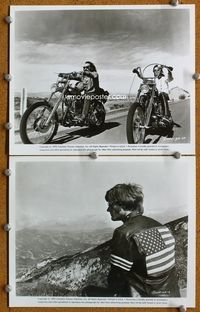 3y402 EASY RIDER 2 8x10 movie stills R72 classic image of Peter Fonda & Dennis Hopper on Harleys!