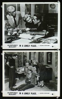 3y503 IN A LONELY PLACE 2 8x10 English movie stills '50 two images of Humphrey Bogart & cast!