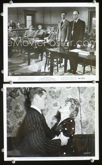 3y517 JOHNNY STOOL PIGEON 2 8x10s '49 Dan Duryea, young & sexy Shelley Winters getting roughed-up!