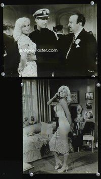 3y528 KISS THEM FOR ME 2 8x10 stills '57 great images of super-sexy Jayne Mansfield w/Cary Grant!