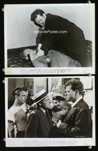 3y534 LADY FROM SHANGHAI 2 8x10.25 stills '47 two cool images of Orson Welles fighting & arguing!