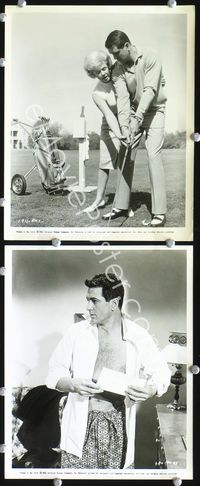 3y552 LOVER COME BACK 2 8x10 stills '62 great images of cool Rock Hudson w/Doris Day teaching golf!
