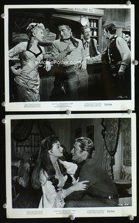 3y562 MAN WITHOUT A STAR 2 8x10s '55 great stills of Kirk Douglas w/Jeanne Crain, Claire Trevor!