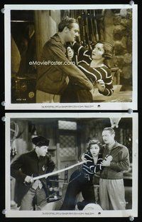 3y574 MISLEADING LADY 2 8x10s '32 great images of Claudette Colbert fighting off suitor, in chains!