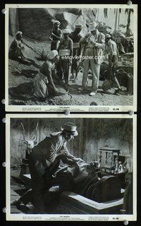 3y585 MUMMY 2 8x10 stills '59 Peter Cushing, Christopher Lee, cool images from archaelogical dig!