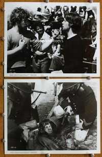 3y599 NED KELLY 2 8x10s '70 Mick Jagger boxing & held at gunpoint, directed by Tony Richardson!