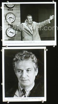 3y600 NETWORK 2 8x10 movie stills '76 two cool images of Peter Finch as newsman on the edge!