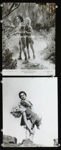 3y633 ONE MILLION B.C. 2 8x10s '40 great stills of Victor Mature & Carole Landis in prehistory!