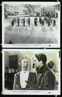 3y734 SECOND FIDDLE 2 8x10 movie stills '39 great image of ice skater Sonja Henie in musical number!
