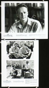 3y749 SHAWSHANK REDEMPTION 2 8x10s '94 great stills of Tim Robbins talking with Morgan Freeman!