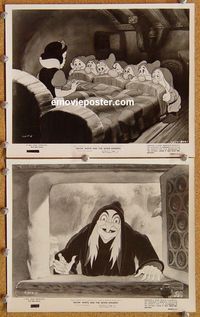 3y777 SNOW WHITE & THE SEVEN DWARFS 2 8x10 movie stills R67 two great images from Disney classic!