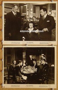 3y816 STRANGER 2 8x10 stills '46 two images of Edward G. Robinson + Orson Welles & Loretta Young!