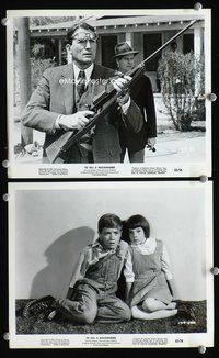 3y875 TO KILL A MOCKINGBIRD 2 8x10 stills '63 great image of Gregory Peck w/rifle, scared kids!