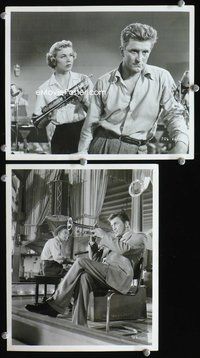 3y985 YOUNG MAN WITH A HORN 2 8x10 movie stills '50 two great images of trumpet player Kirk Douglas!