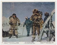 3y089 ICE STATION ZEBRA Eng/US color 8x10 #3 '69 team members in heavy arctic gear in snow storm!