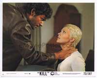 3y097 KILL color 8x10 movie still #4 '72 angry Stephen Boyd holds sexy Jean Seberg by the neck!