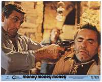 3y115 MONEY MONEY MONEY color 8x10 #1 '73 Claude Lelouch, Lino Ventura holds gun to guy's head!