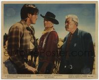 3y161 SEARCHERS color 8x10 movie still #3 '56 John Wayne & Ward Bond glare at Jeffrey Hunter!