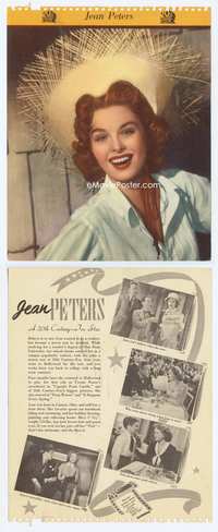 3y217 JEAN PETERS Dixie Cup premium 8x10 still '40s great close up smiling portrait in straw hat!
