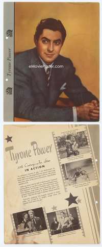 3y236 TYRONE POWER Dixie Cup premium 8x10 still '40s portrait in suit & tie with hands clasped!