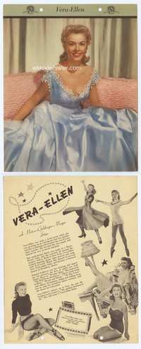 3y238 VERA-ELLEN Dixie Cup premium 8x10 '40s great seated smiling portrait in flowing blue gown!