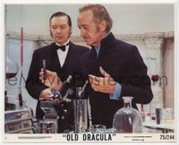 3y128 OLD DRACULA 8x10 mini LC #1 '75 great close up of David Niven working in his laboratory!