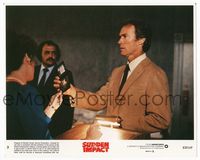 3y179 SUDDEN IMPACT 8x10 mini movie lobby card '83 Clint Eastwood as Dirty Harry shows his badge!