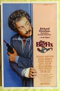 3z081 BIG FIX one-sheet '78 great close image of detective Richard Dreyfuss with crayon in his gun!