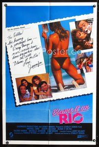 3z096 BLAME IT ON RIO int'l one-sheet poster '84 Demi Moore, Michael Caine, sexy girl in bikini!