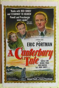 3z133 CANTERBURY TALES one-sheet '49 directed by Michael Powell & Emeric Pressburger, stone litho!